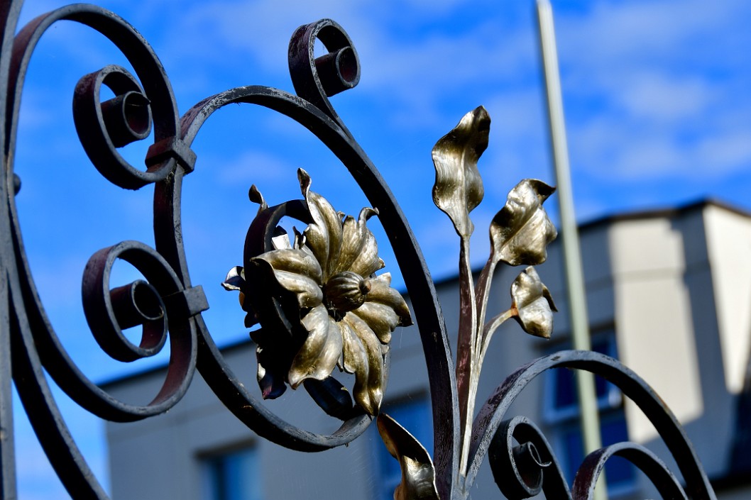 Iron Flower and Leafs at the Winston Churchll Memorial Gardens Gate