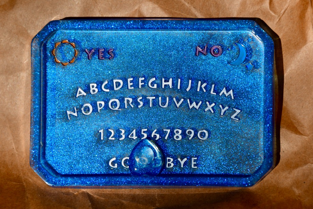 Sparkling Blue Mini Ouija Board