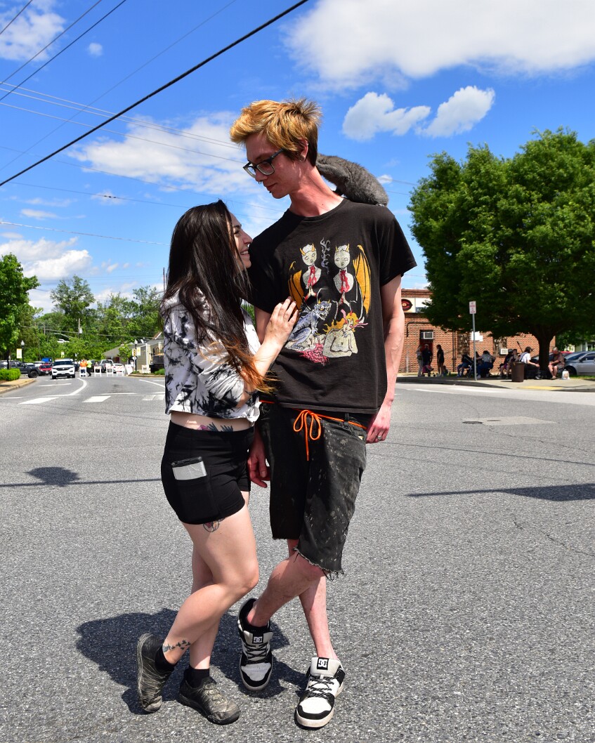 Maria, Pepper, and Daniel Hanging at Arbutus Art Festival 3