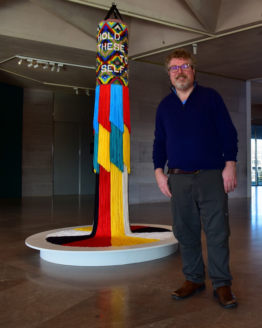 Posed Near WE HOLD THESE TRUTHS TO BE SELF-EVIDENT by jeffrey Gibson 1