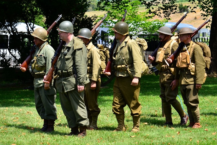 Reenactors of the World Wars Leading the Procession Reenactors of the World Wars Leading the Procession