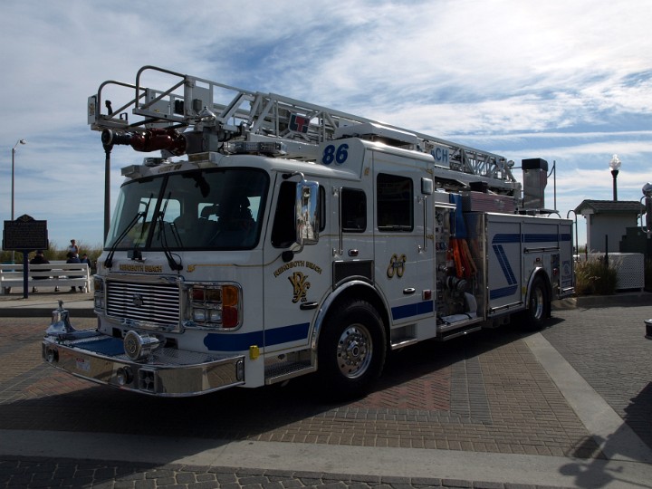 Blue and White Ladder Truck Blue and White Ladder Truck