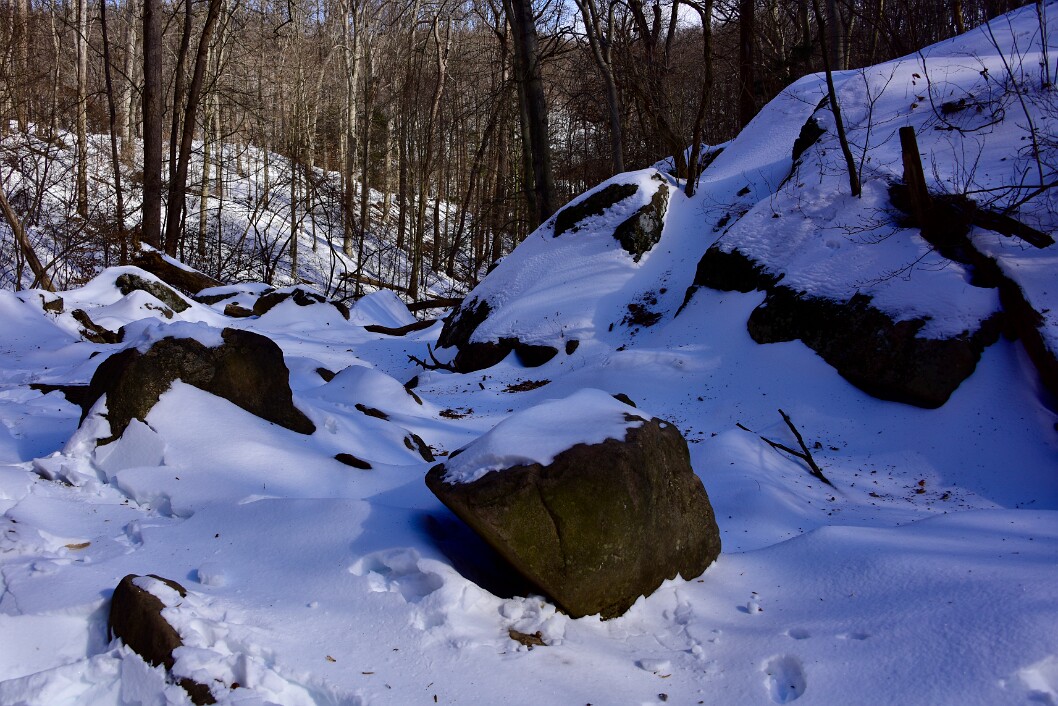 Snow Covering the Stream Below the Falls