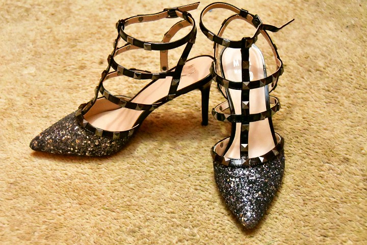Mix No. 6 Liraven Pumps in Sparkly Black and Silver 1